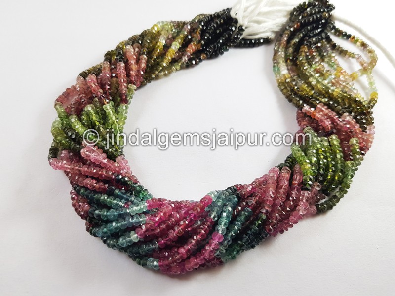 Tourmaline Faceted Roundelle Beads